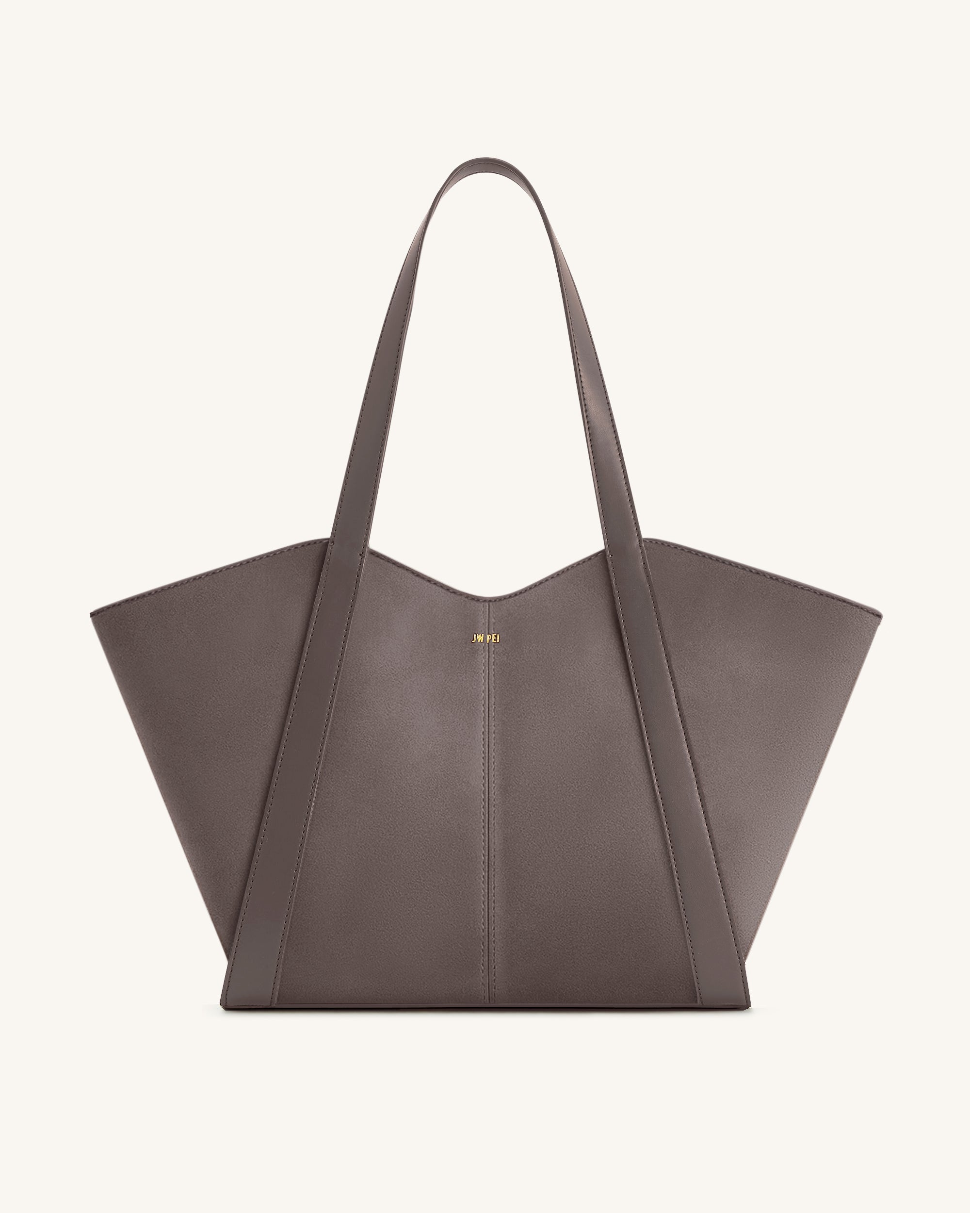 Kiana Large Capacity Faux Suede Tote Bag - Taupe
