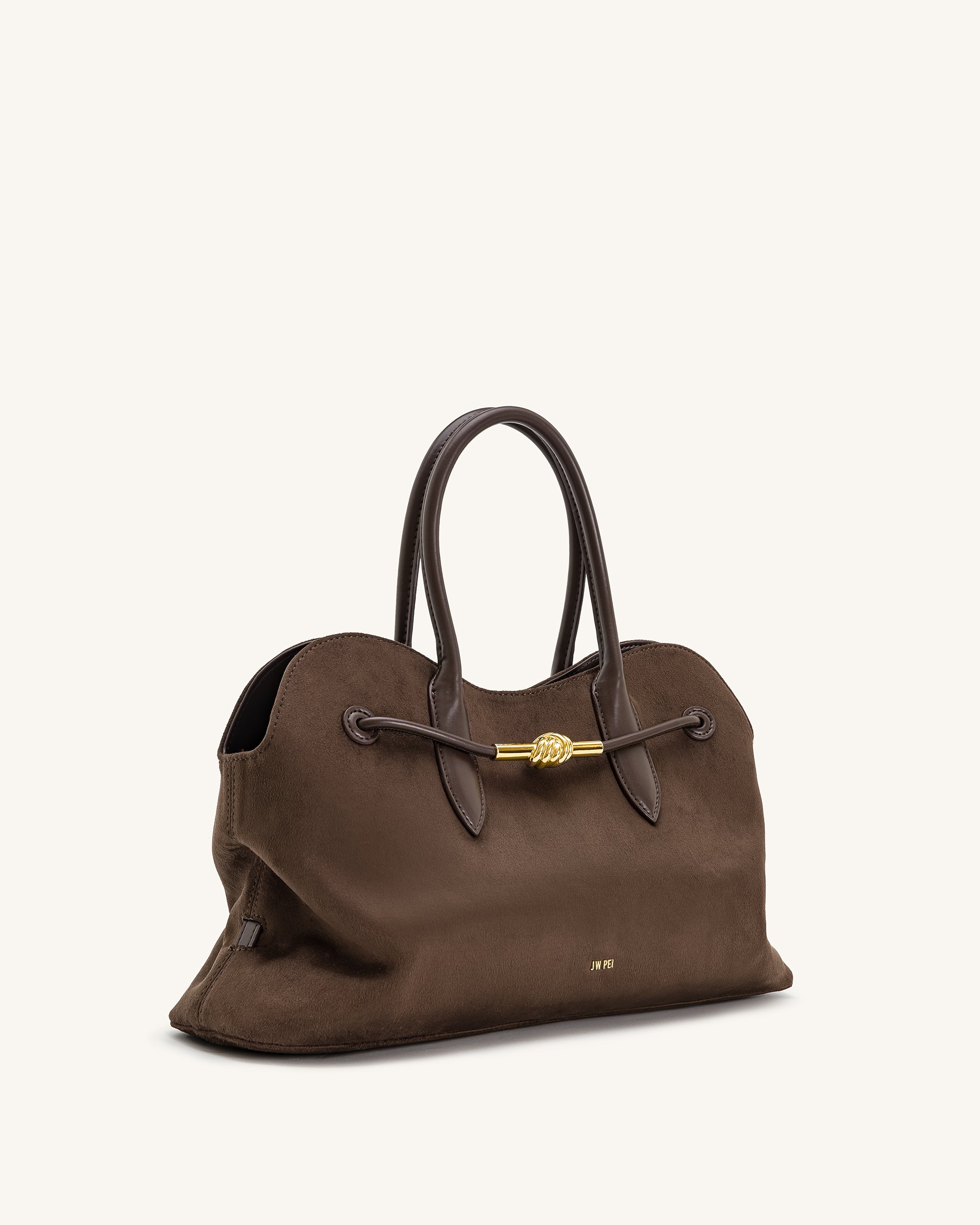 Adele Metal Rope Knot Tote Bag - Mocha Brown