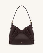 Mabel Soft Bow Shoulder Bag - Dark Brown