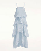 Orchid Embroidered Layered Maxi Dress - Light Blue