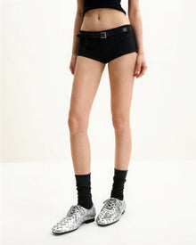 Kayla Weave Strap Flat Shoes - Silver