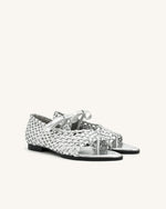 Jocelyn Weave Strap Flip-flops - Silver