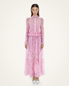 Romantic Lace Long Dress - Pink