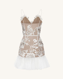 Floral Sling Mini Dress - White