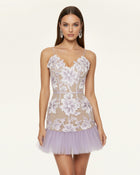 Floral Sling Mini Dress - Lavender