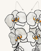 Orchid Embroidered Dress - White/Black