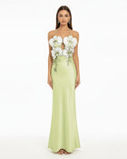 Orchid Embroidered Dress - Light Green/Ivory