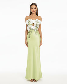 Orchid Embroidered Dress - Light Green/Ivory