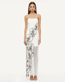 Orchid Embroidered Dress - White