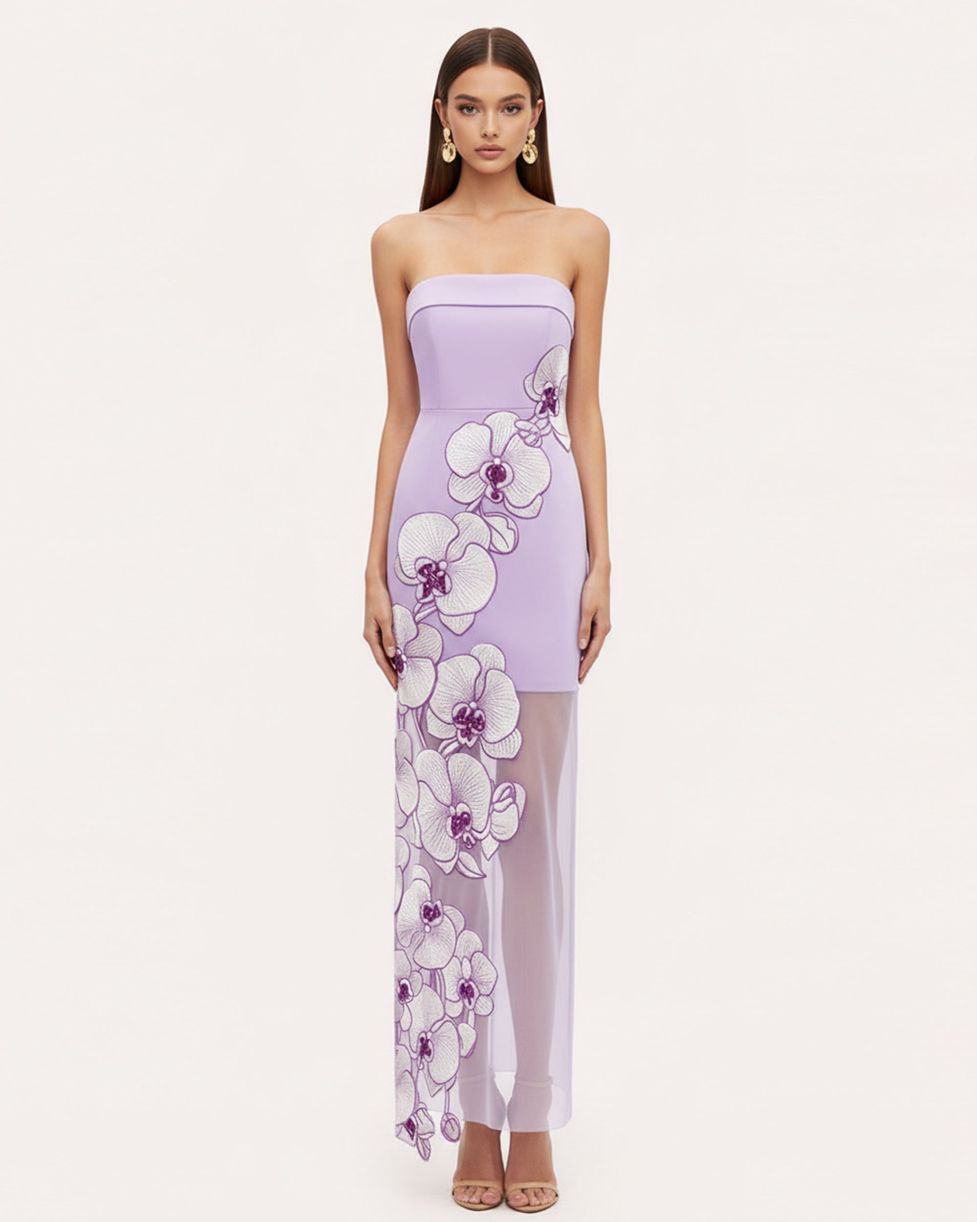 Orchid Embroidered Dress - Lavender