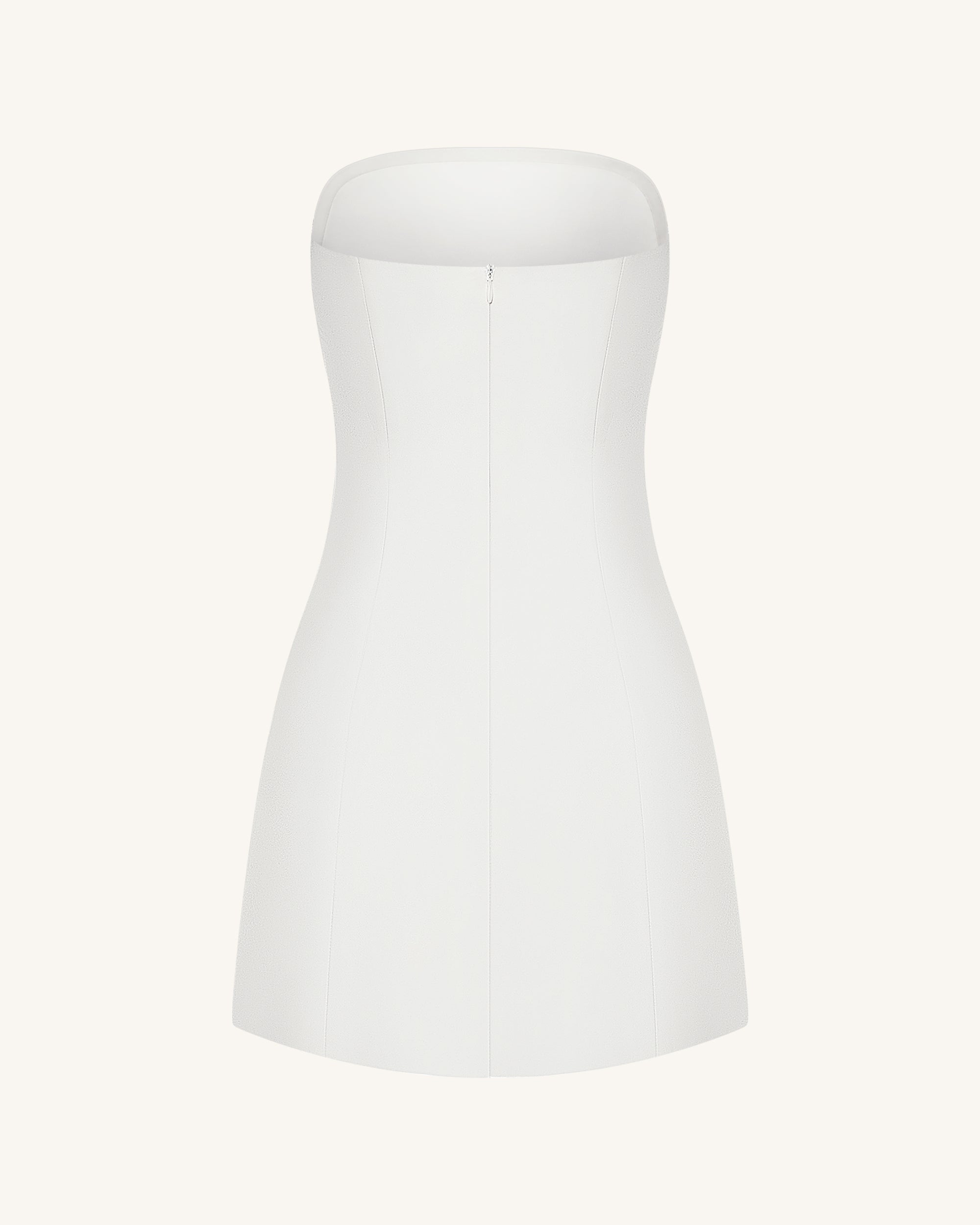 Orchid Appliqué Strapless Dress - White