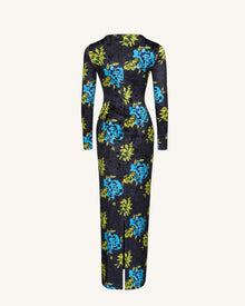 Zoe Vibrant Floral Long Sleeve Gown - Multicolor