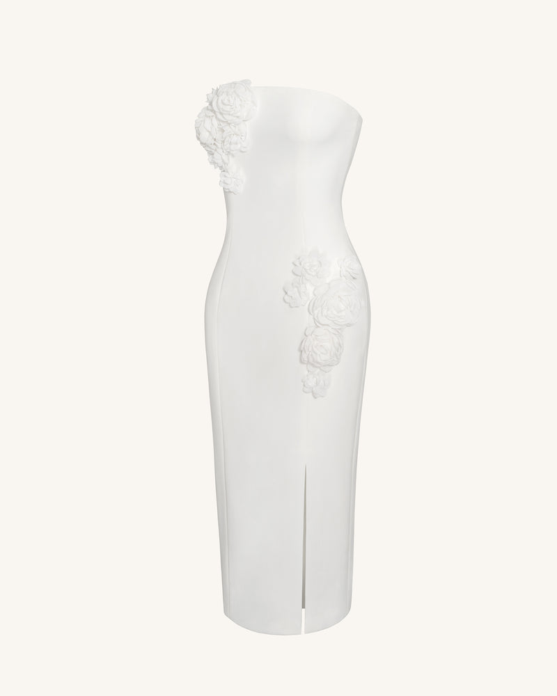 Petal Perfection Cocktail Dress - White