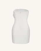 Blossoming Elegance Strapless Dress - White