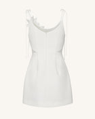 Floral Vine Tie Dress - White