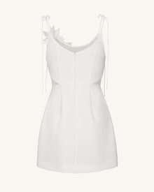 Floral Vine Tie Dress - White