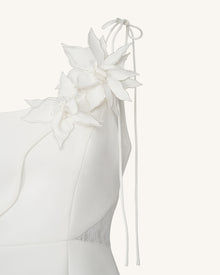 Floral Vine Tie Dress - White