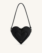 Francisca Heart Shaped Crossbody Bag - Black