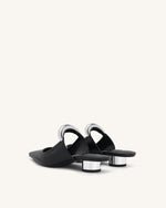 Helena  Pierced Mules - Black