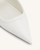 Helena  Pierced Mules - White