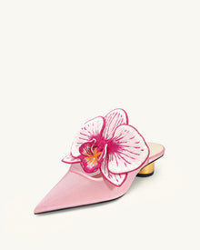Helena Embroidery Decoration Pierced Mules - Pink