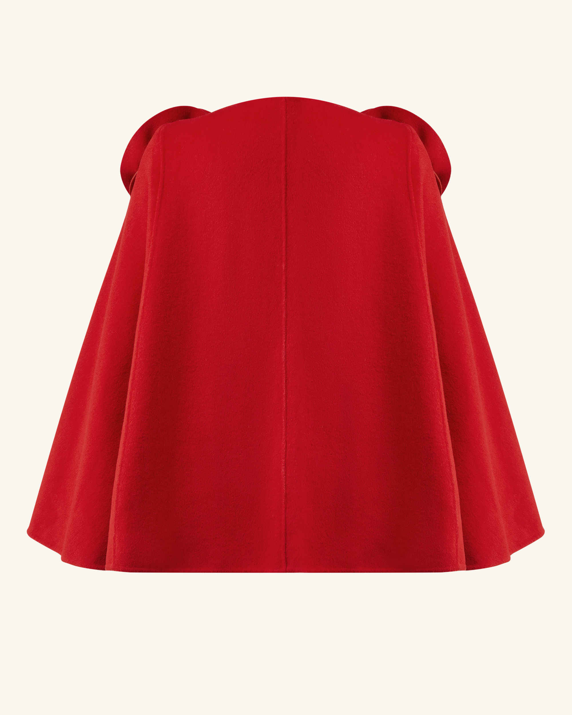 Clara Floral Applique Cape Coat - Red