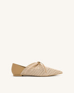 Reilly Fishnet Ballerina Flats - Apricot