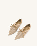 Reilly Fishnet Ballerina Flats - Apricot