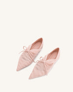 Reilly Fishnet Ballerina Flats - Pink Beige