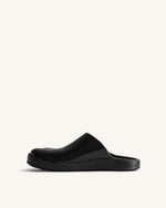 Hayley Toe Model Flat Mules - Black