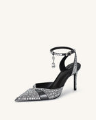 Haidi Artificial Crystal Pumps - Black