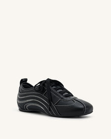 Ferne Streamlined Lustrous Sneakers  - Black