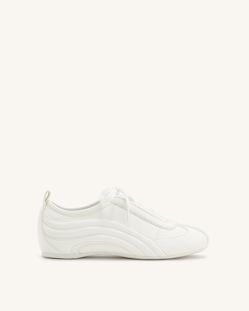 Ferne Streamlined Lustrous Sneakers  - White