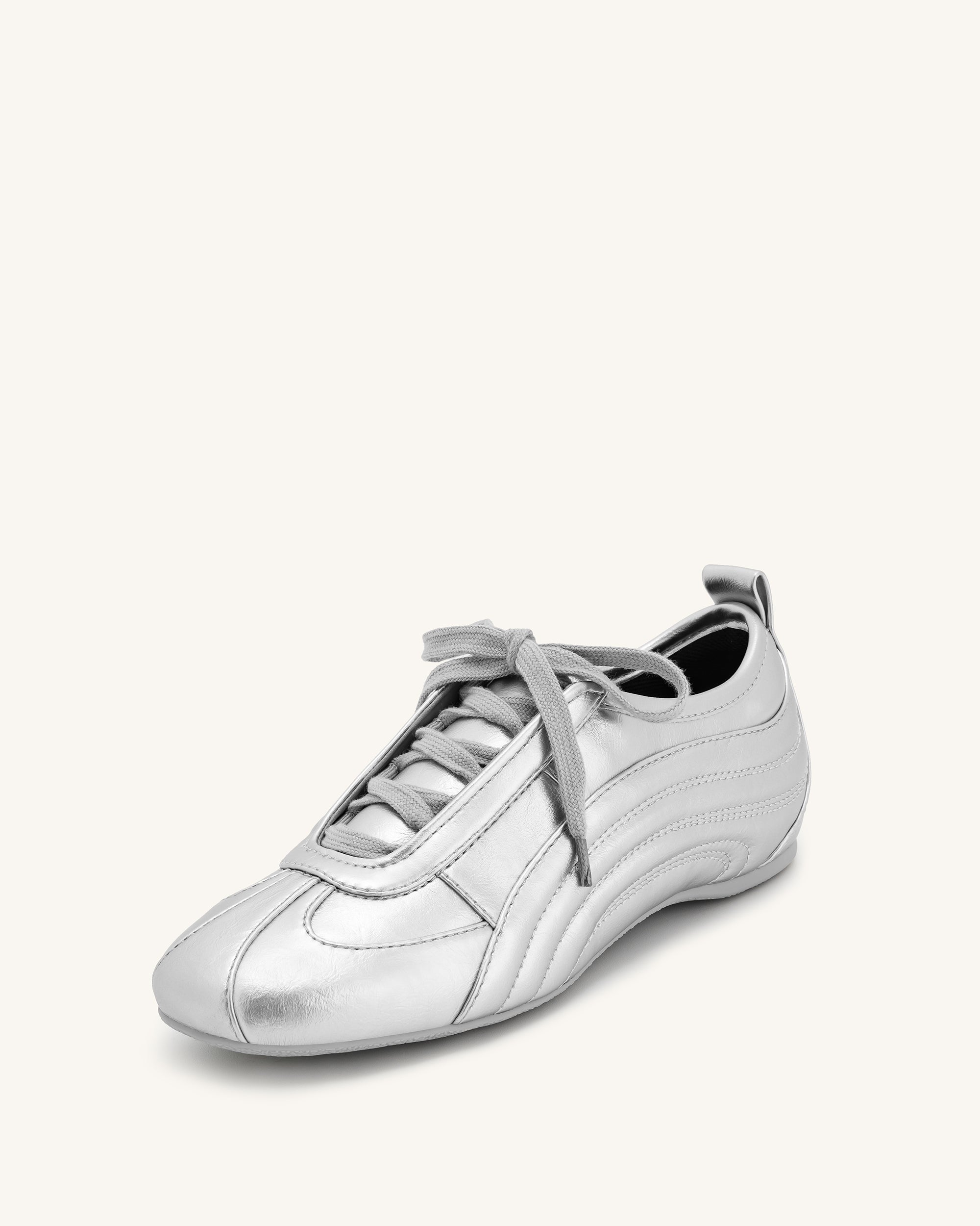 Ferne Streamlined Lustrous Sneakers  - Silver