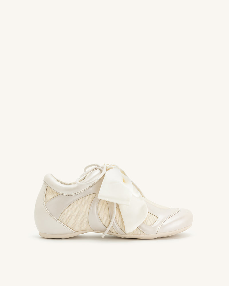 Rosie Bow Tie Low Top Sneakers - White