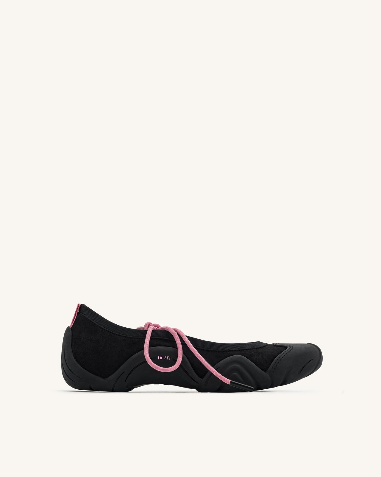 Caitlin Lace-up Ballerina Sneakers  - Black