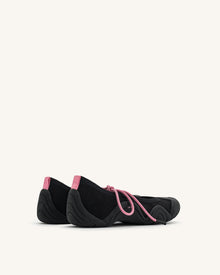 Caitlin Lace-up Ballerina Sneakers  - Black