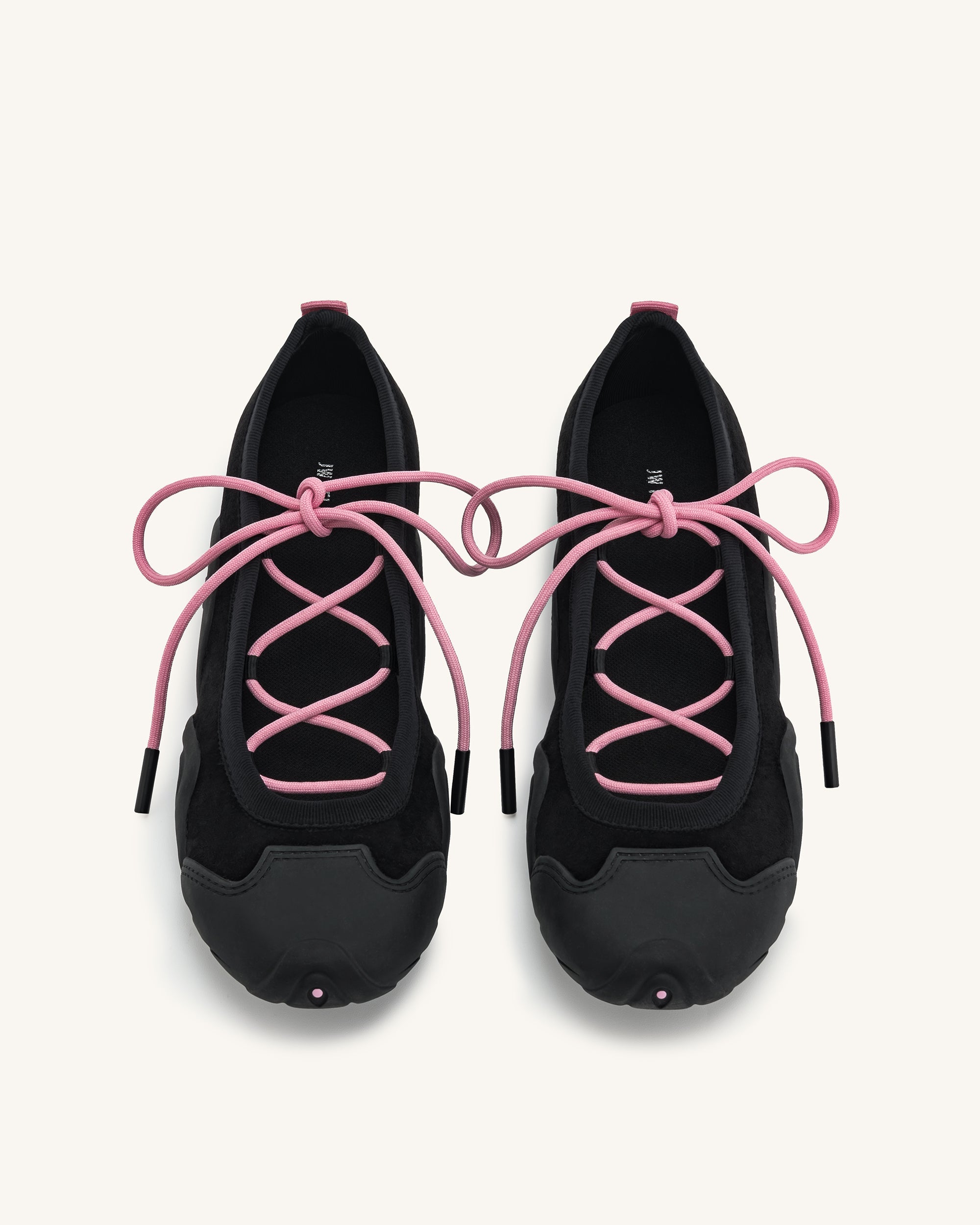 Caitlin Lace-up Ballerina Sneakers  - Black