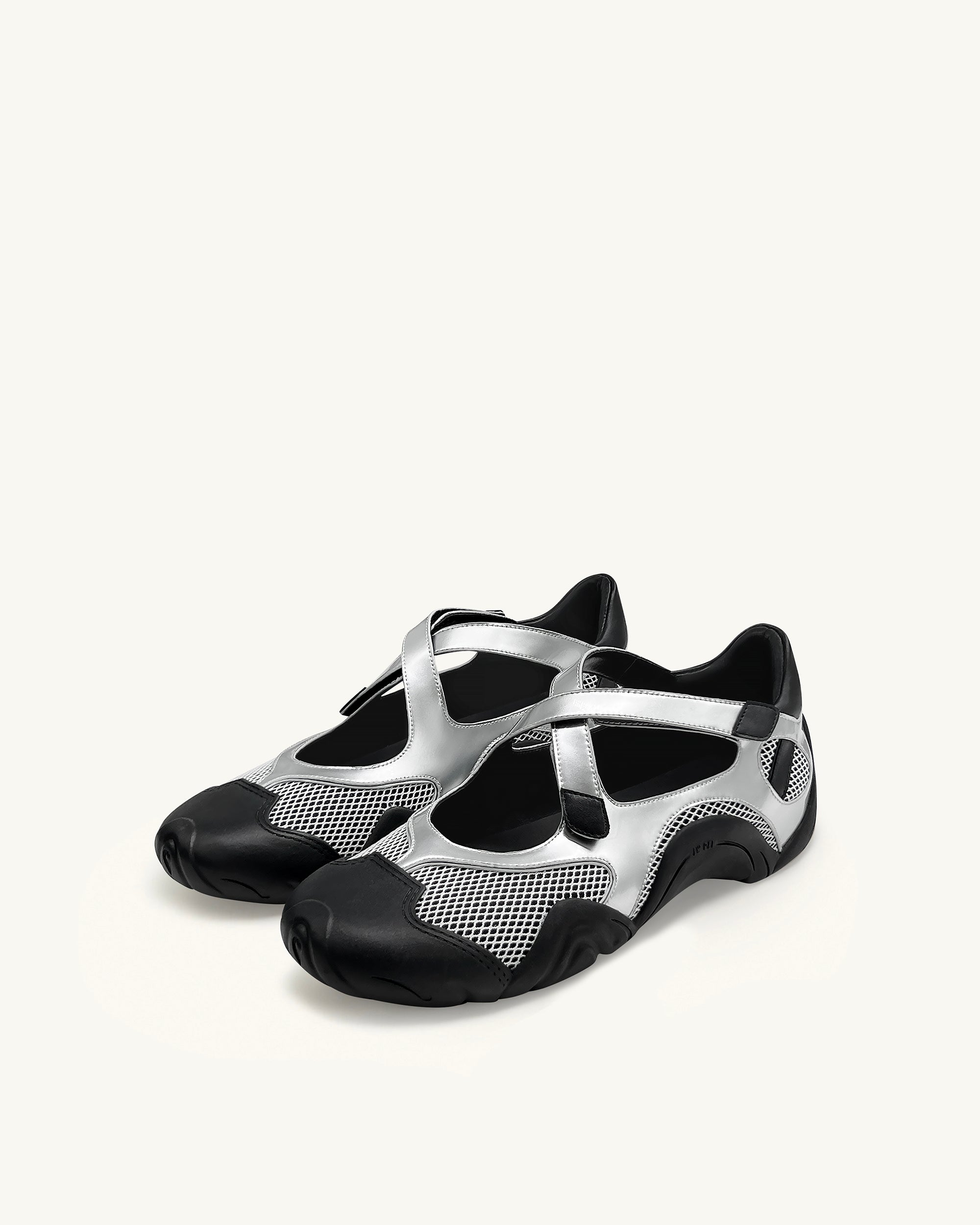 Caitlin Mesh Cut-out Sneakers - Silver