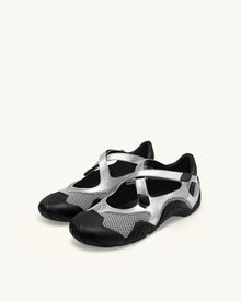 Caitlin Mesh Cut-out Sneakers - Silver