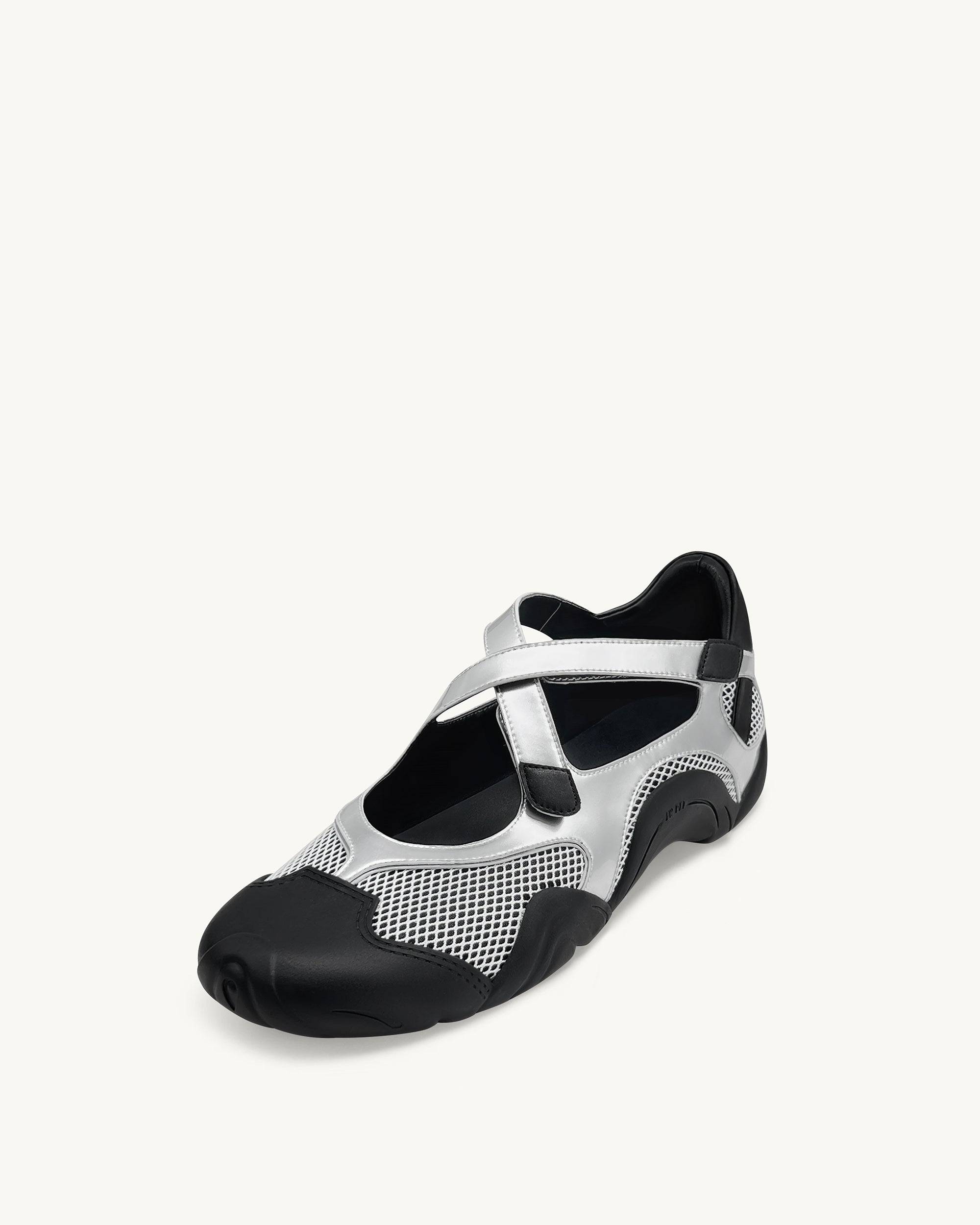 Caitlin Mesh Cut-out Sneakers - Silver