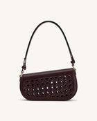 Addisyn Cutout Woven Shoulder Bag - Burgundy