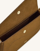 Addisyn Faux Suede Panel Shoulder Bag - Olive