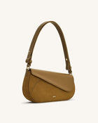 Addisyn Faux Suede Panel Shoulder Bag - Olive