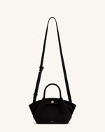 Hana Mini Faux Suede Tote Bag - Black