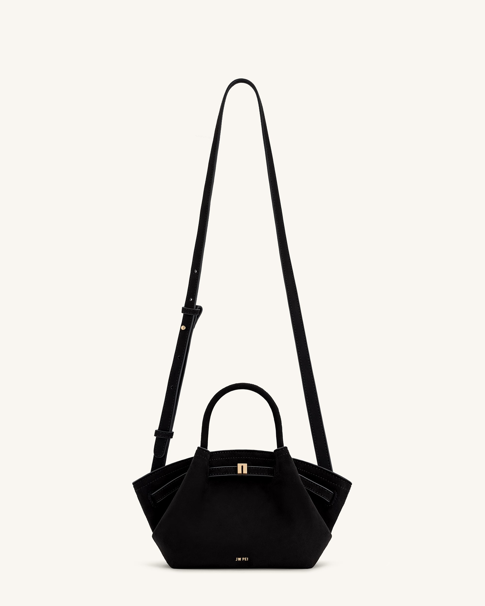 Hana Mini Faux Suede Tote Bag - Black