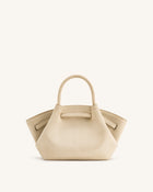 Hana Mini Faux Suede Tote Bag - Off White