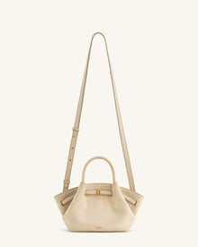 Hana Mini Faux Suede Tote Bag - Off White