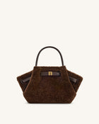 Hana Mini Faux Fur Tote Bag - Dark Brown