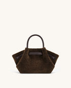 Hana Mini Faux Fur Tote Bag - Dark Brown